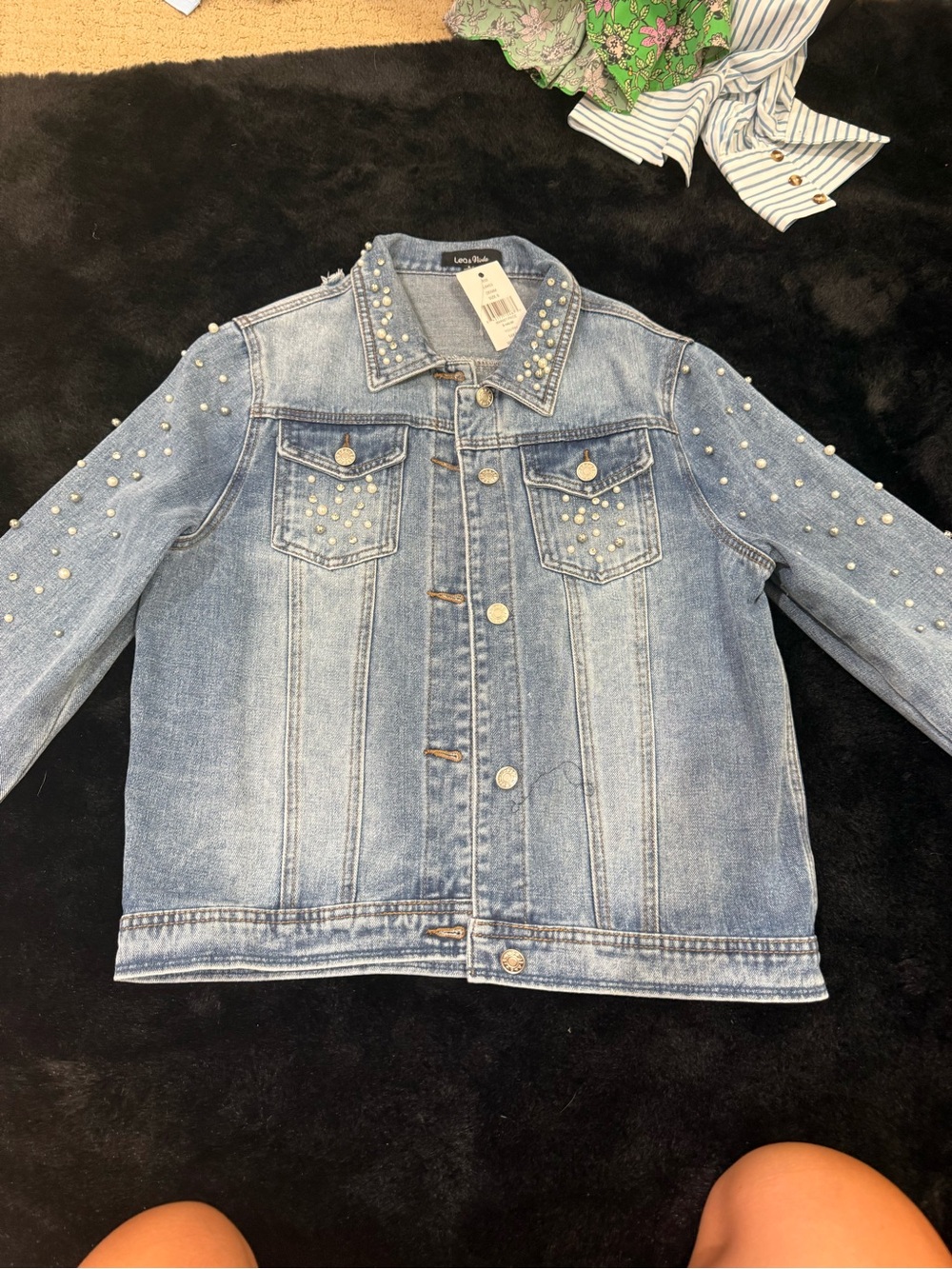 Jean Jacket with Pearls